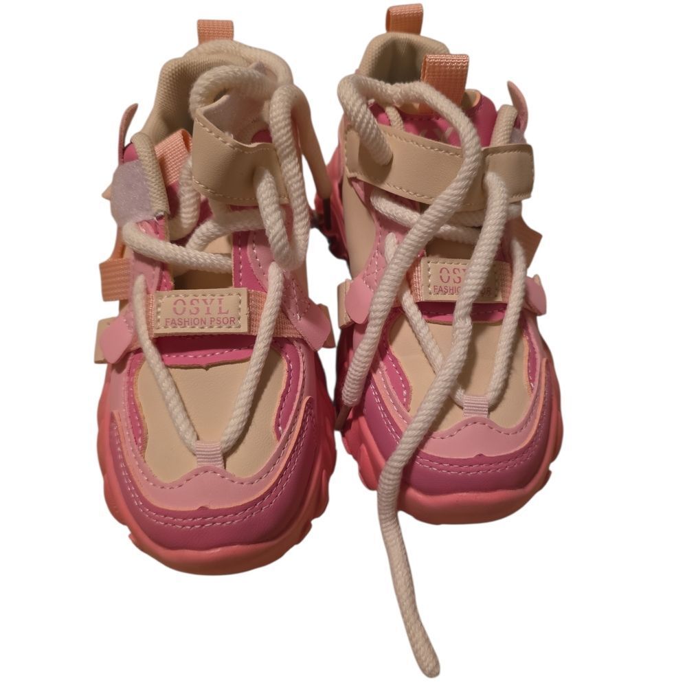 Kids Pink and Cream Shoes Size 31/ Kids 13